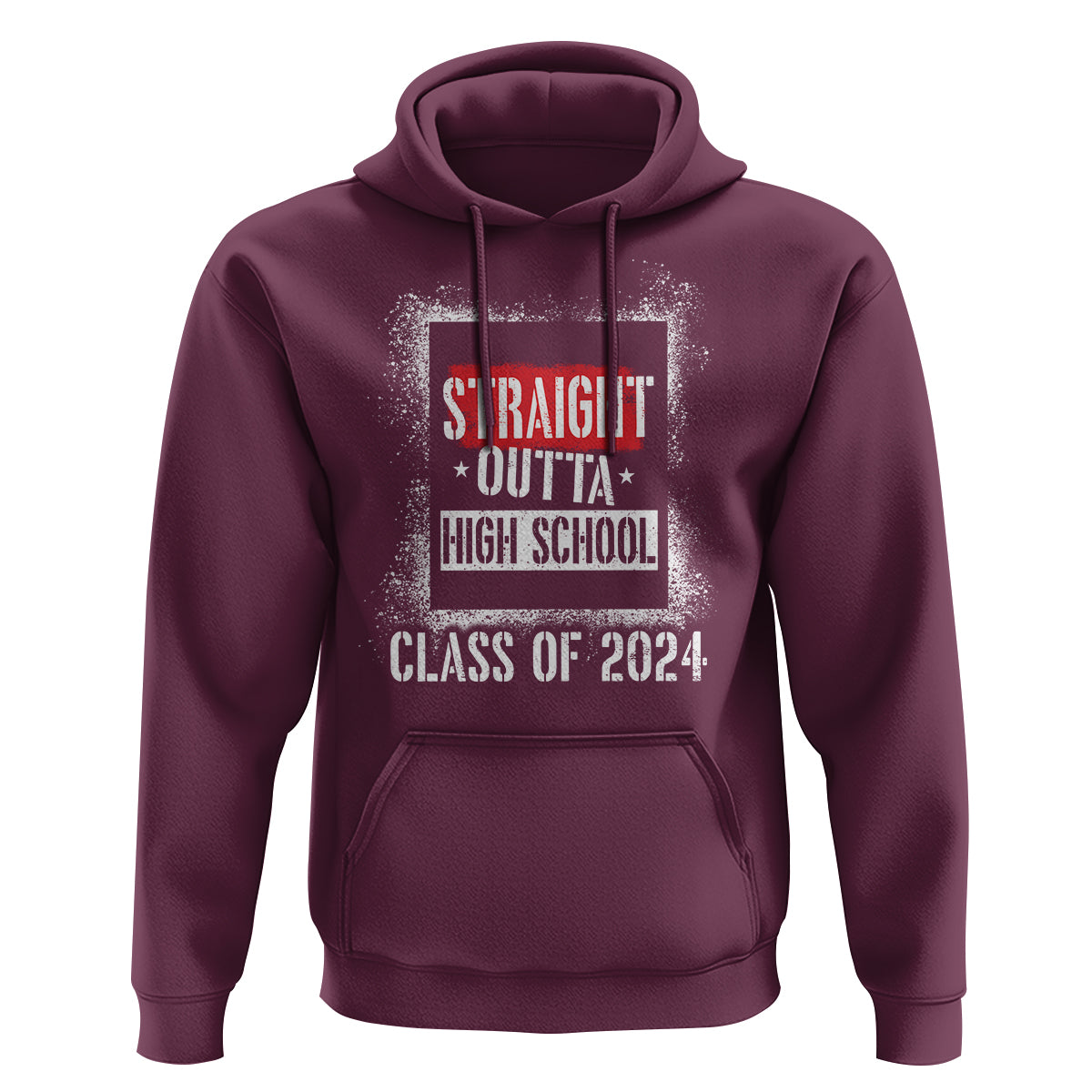 Graduation Hoodie Straight Outta High School 2024 - Wonder Print Shop