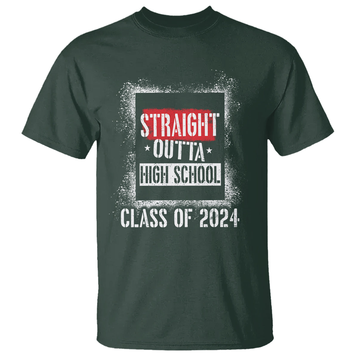 Graduation T Shirt Straight Outta High School 2024 - Wonder Print Shop