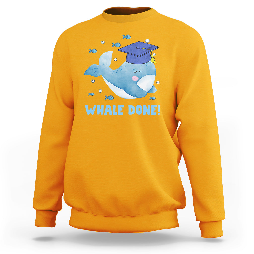 Graduation Sweatshirt Whale Done Congratulation Graduated Graduating - Wonder Print Shop