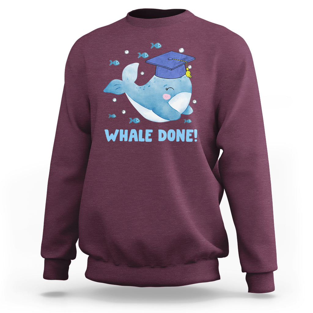 Graduation Sweatshirt Whale Done Congratulation Graduated Graduating - Wonder Print Shop