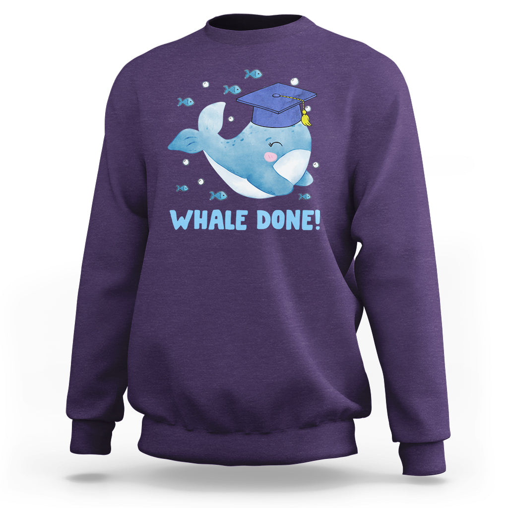 Graduation Sweatshirt Whale Done Congratulation Graduated Graduating - Wonder Print Shop