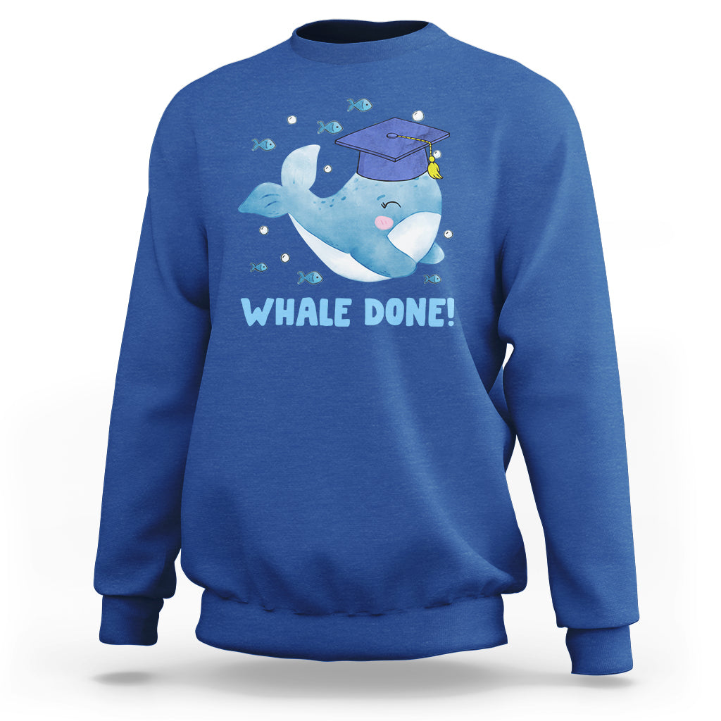 Graduation Sweatshirt Whale Done Congratulation Graduated Graduating - Wonder Print Shop