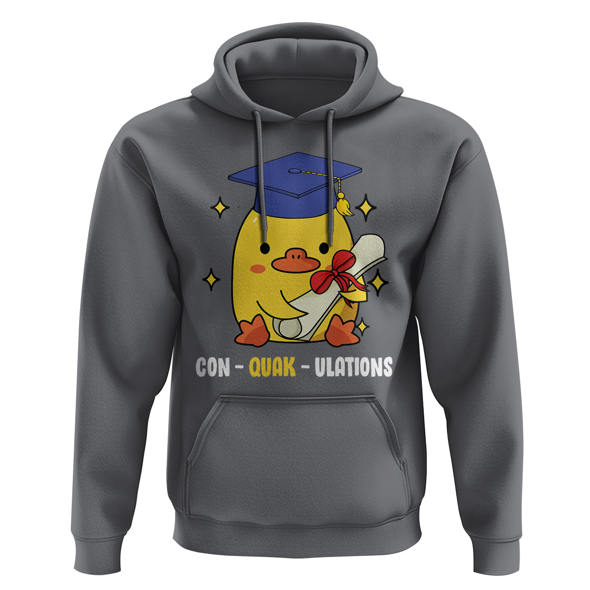 Graduation Hoodie Con-quack-ulations Congratulation Graduated Duck - Wonder Print Shop