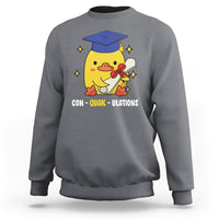 Graduation Sweatshirt Con-quack-ulations Congratulation Graduated Duck - Wonder Print Shop