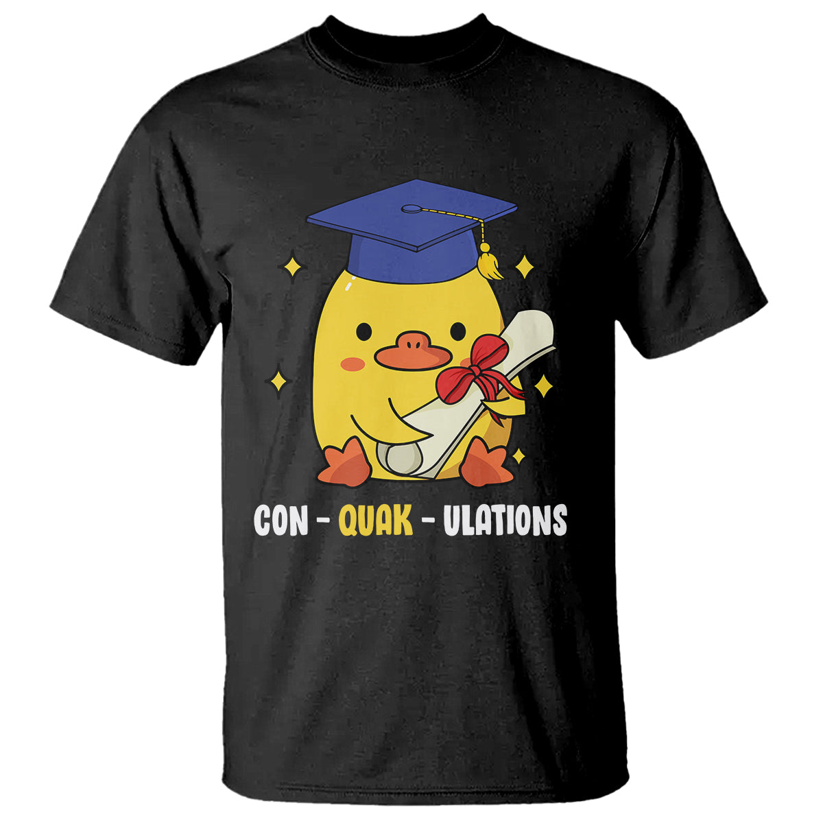 Graduation T Shirt Con-quack-ulations Congratulation Graduated Duck - Wonder Print Shop