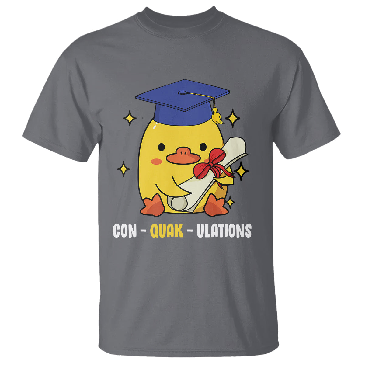 Graduation T Shirt Con-quack-ulations Congratulation Graduated Duck - Wonder Print Shop