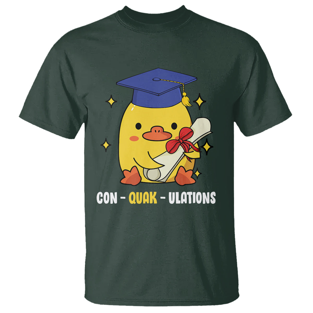 Graduation T Shirt Con-quack-ulations Congratulation Graduated Duck - Wonder Print Shop