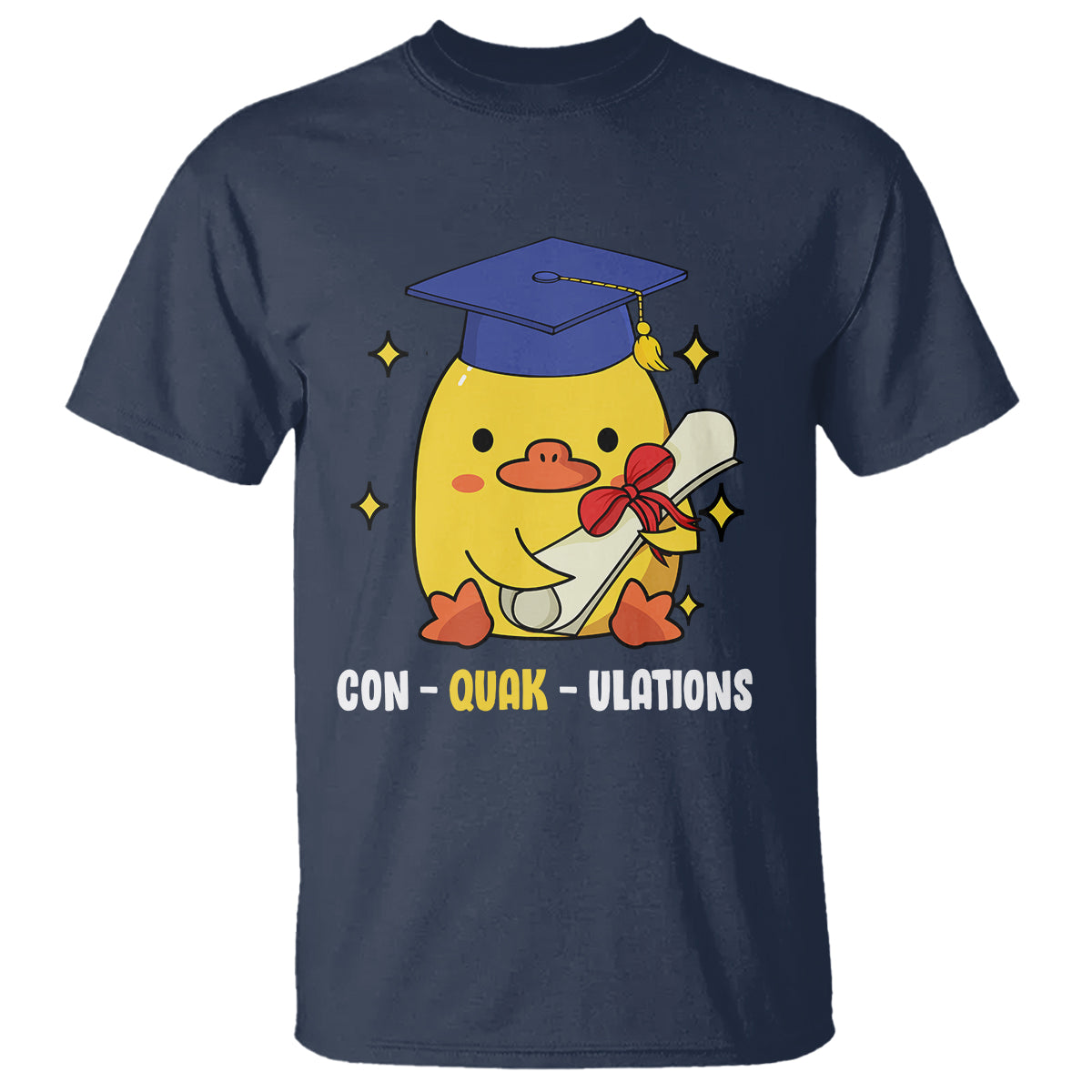 Graduation T Shirt Con-quack-ulations Congratulation Graduated Duck - Wonder Print Shop