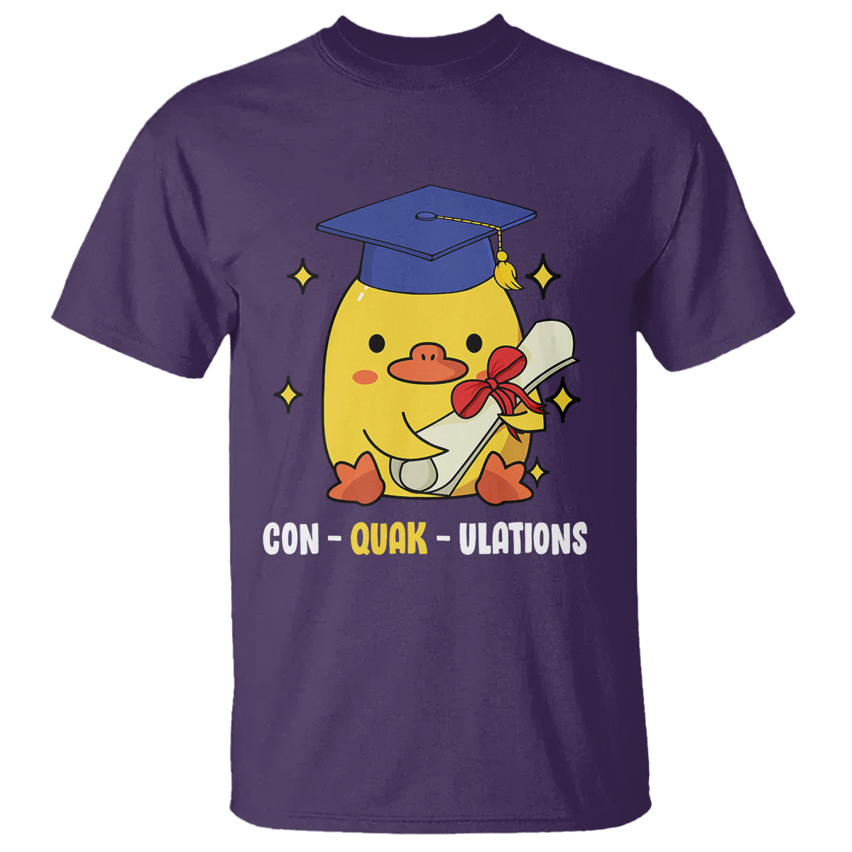 Graduation T Shirt Con-quack-ulations Congratulation Graduated Duck - Wonder Print Shop