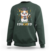 Graduation Cat Lover Sweatshirt Educated Cat Graduated Graduating - Wonder Print Shop