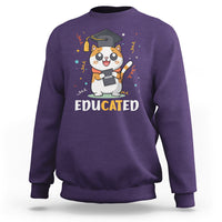 Graduation Cat Lover Sweatshirt Educated Cat Graduated Graduating - Wonder Print Shop