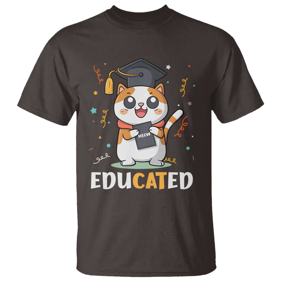 Graduation Cat Lover T Shirt Educated Cat Graduated Graduating - Wonder Print Shop