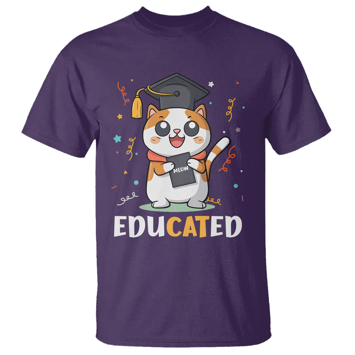 Graduation Cat Lover T Shirt Educated Cat Graduated Graduating - Wonder Print Shop