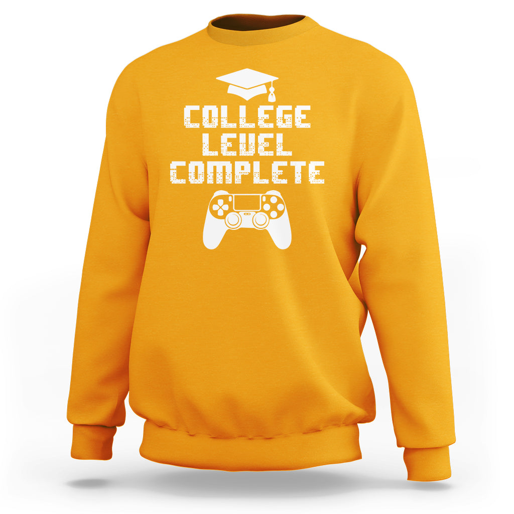 Graduation Gamer Sweatshirt College Level Complete Video Game Player Lover - Wonder Print Shop