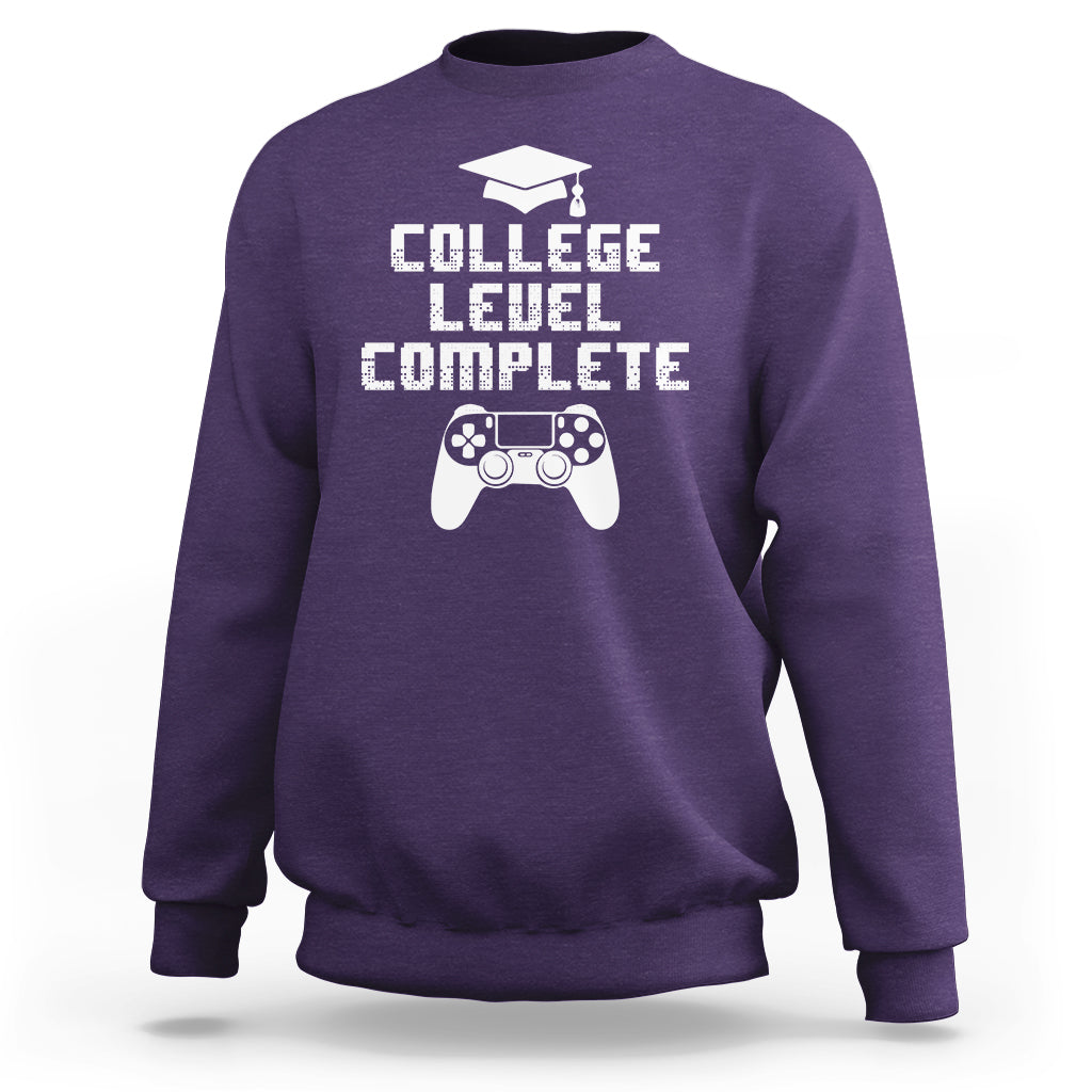 Graduation Gamer Sweatshirt College Level Complete Video Game Player Lover - Wonder Print Shop