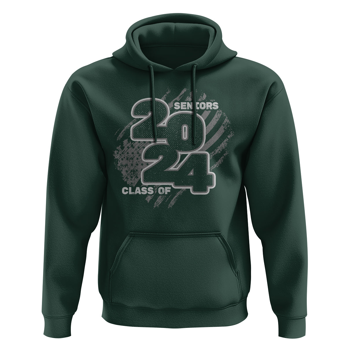 Graduation Hoodie Senior 2024 American Flag - Wonder Print Shop