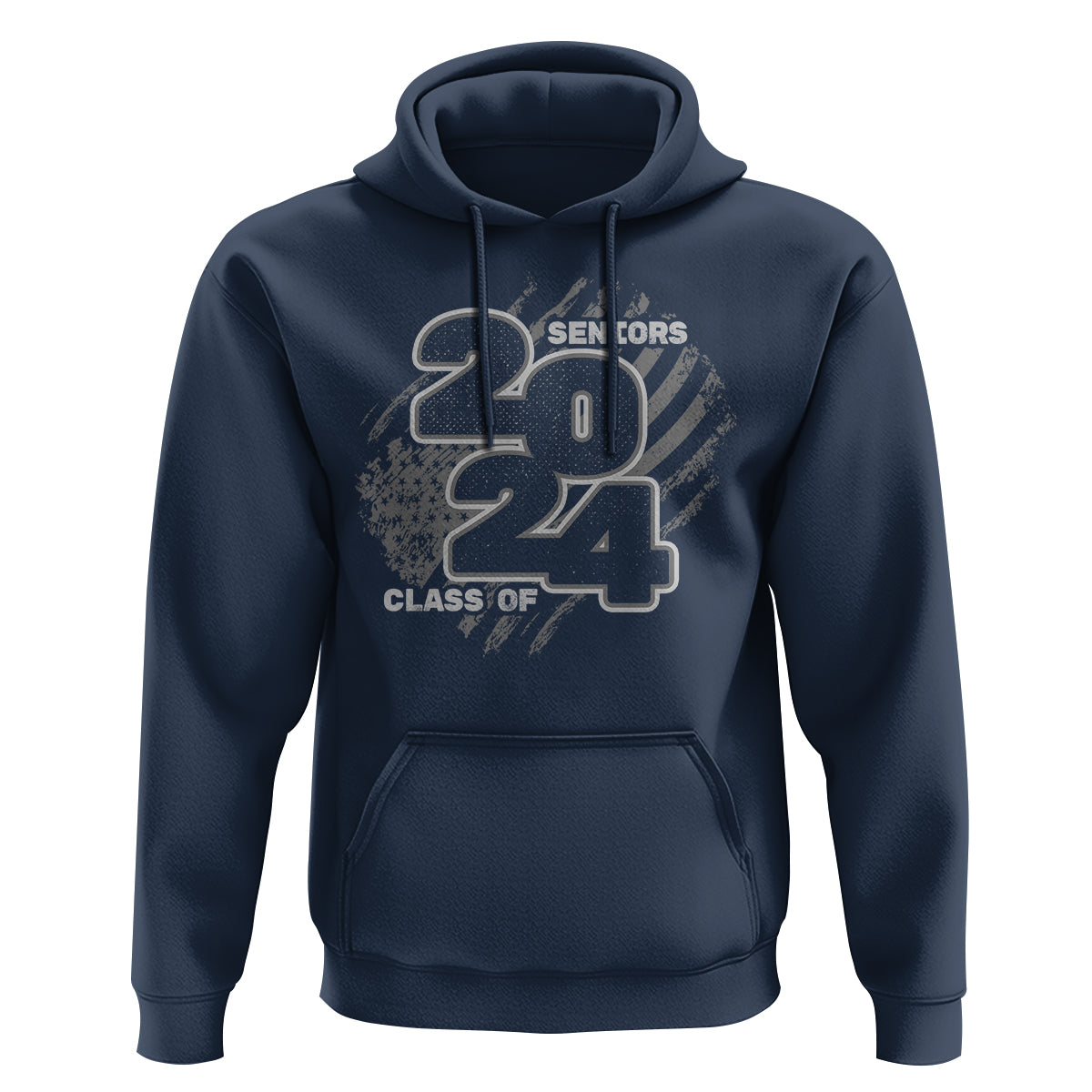 Graduation Hoodie Senior 2024 American Flag - Wonder Print Shop