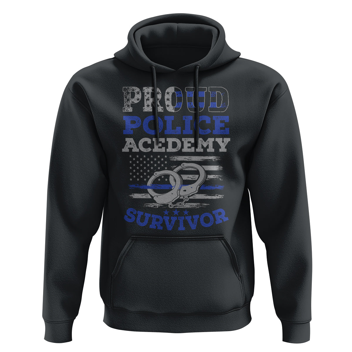 Police Academy Graduation Hoodie Proud Police Academy Survivor America Flag - Wonder Print Shop