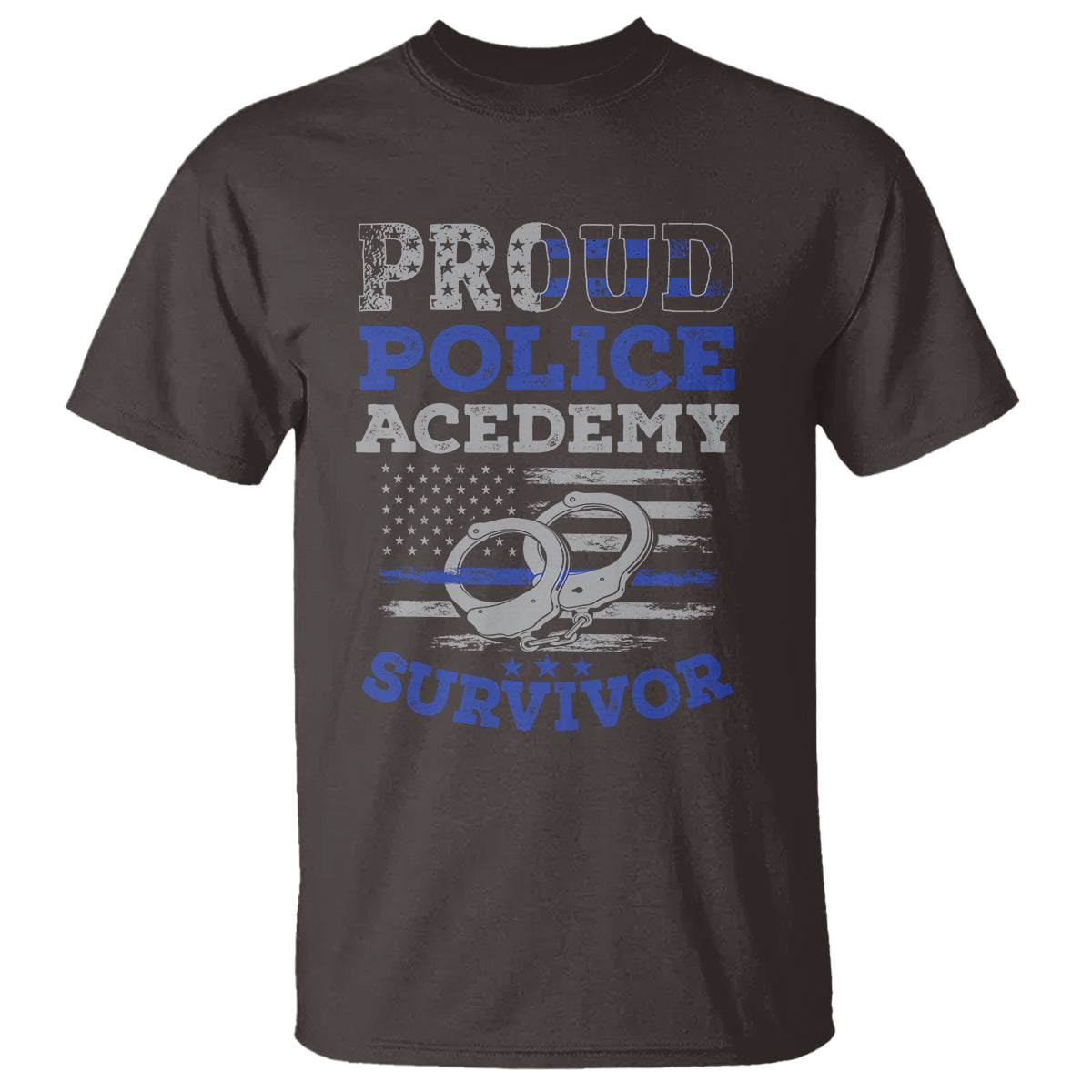 Police Academy Graduation T Shirt Proud Police Academy Survivor America Flag - Wonder Print Shop