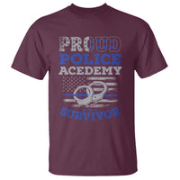 Police Academy Graduation T Shirt Proud Police Academy Survivor America Flag - Wonder Print Shop