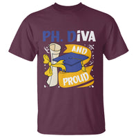 Ph.D. Graduation T Shirt Ph.Diva And Proud - Wonder Print Shop