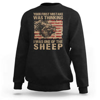 Lion Patriot Sweatshirt Your First Mistake Was Thinking I Was One Of The Sheep - Wonder Print Shop