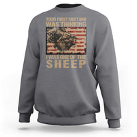 Lion Patriot Sweatshirt Your First Mistake Was Thinking I Was One Of The Sheep - Wonder Print Shop