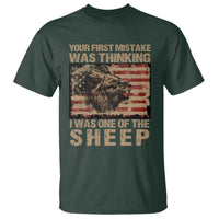 Lion Patriot T Shirt Your First Mistake Was Thinking I Was One Of The Sheep - Wonder Print Shop