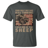 Lion Patriot T Shirt Your First Mistake Was Thinking I Was One Of The Sheep - Wonder Print Shop