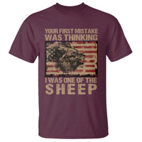 Lion Patriot T Shirt Your First Mistake Was Thinking I Was One Of The Sheep - Wonder Print Shop