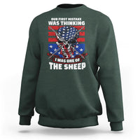 Your First Mistake Was Thinking I Was One Of The Sheep Skull Flag Patriotic Sweatshirt - Wonder Print Shop