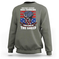 Your First Mistake Was Thinking I Was One Of The Sheep Skull Flag Patriotic Sweatshirt - Wonder Print Shop