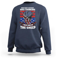 Your First Mistake Was Thinking I Was One Of The Sheep Skull Flag Patriotic Sweatshirt - Wonder Print Shop