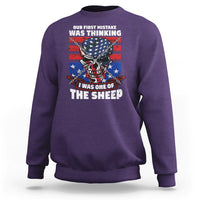 Your First Mistake Was Thinking I Was One Of The Sheep Skull Flag Patriotic Sweatshirt - Wonder Print Shop