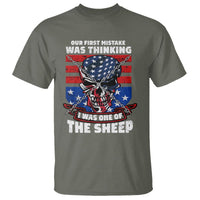 Your First Mistake Was Thinking I Was One Of The Sheep Skull Flag Patriotic T Shirt - Wonder Print Shop