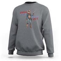 4th Of July Sweatshirt Chill The Fourth Out American Women - Wonder Print Shop