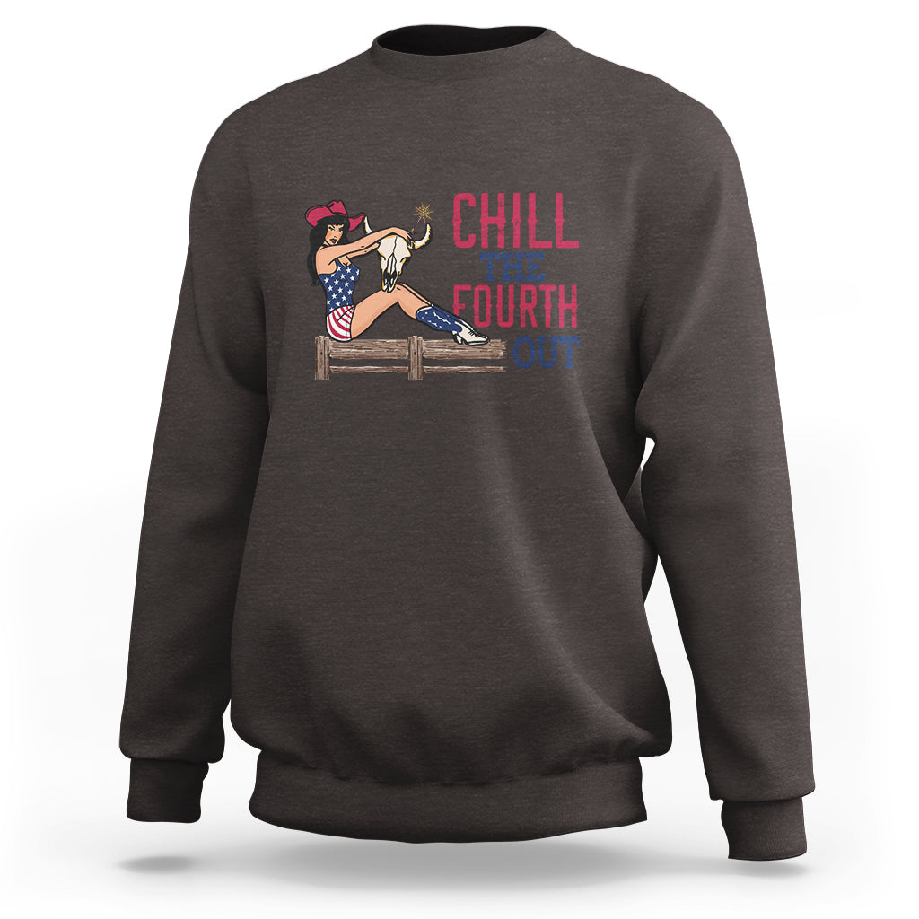 4th Of July Sweatshirt Chill The Fourth Out American Women - Wonder Print Shop