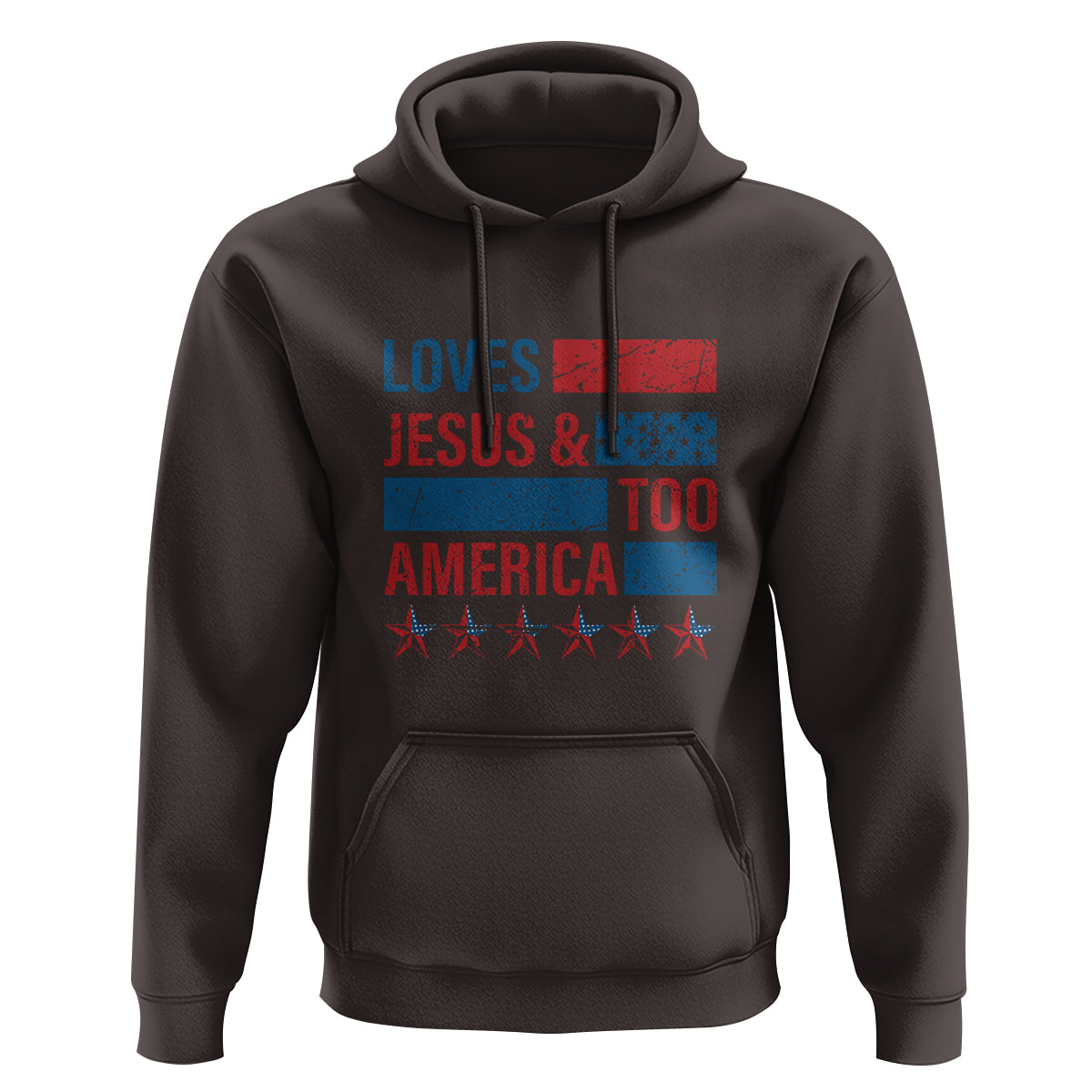 4th Of July Hoodie Loves Jesus and America Too - Wonder Print Shop