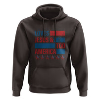 4th Of July Hoodie Loves Jesus and America Too - Wonder Print Shop