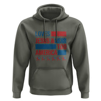 4th Of July Hoodie Loves Jesus and America Too - Wonder Print Shop