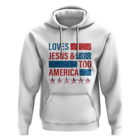 4th Of July Hoodie Loves Jesus and America Too - Wonder Print Shop