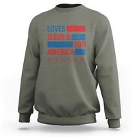 4th Of July Sweatshirt Loves Jesus and America Too - Wonder Print Shop