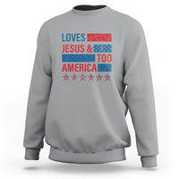 4th Of July Sweatshirt Loves Jesus and America Too - Wonder Print Shop