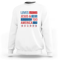 4th Of July Sweatshirt Loves Jesus and America Too - Wonder Print Shop