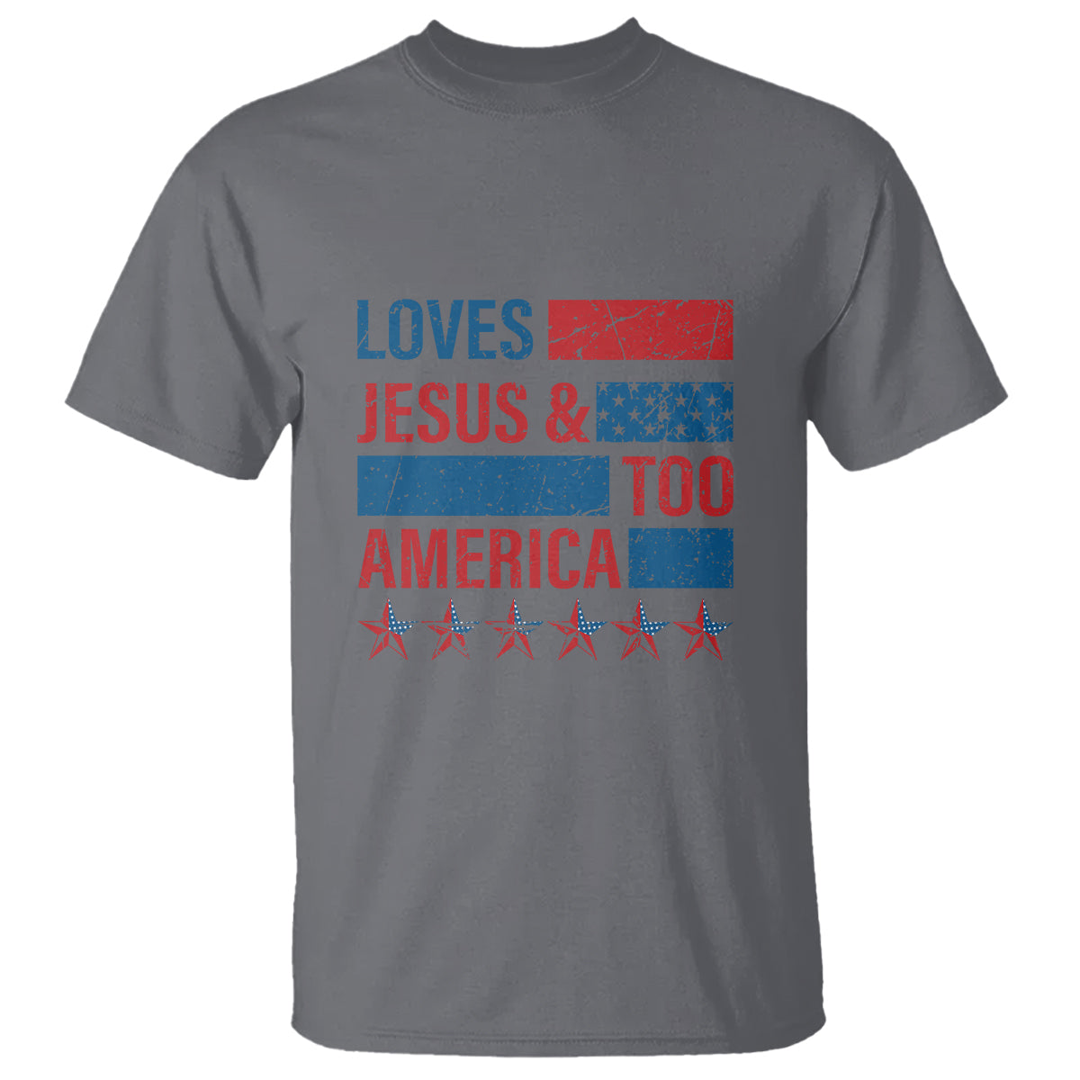 4th Of July T Shirt Loves Jesus and America Too - Wonder Print Shop