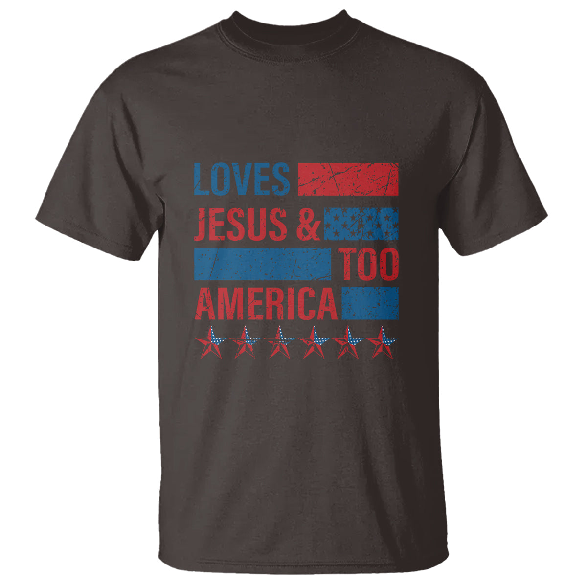 4th Of July T Shirt Loves Jesus and America Too - Wonder Print Shop