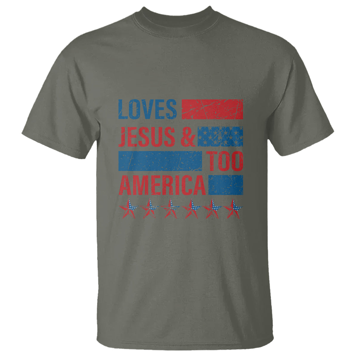 4th Of July T Shirt Loves Jesus and America Too - Wonder Print Shop