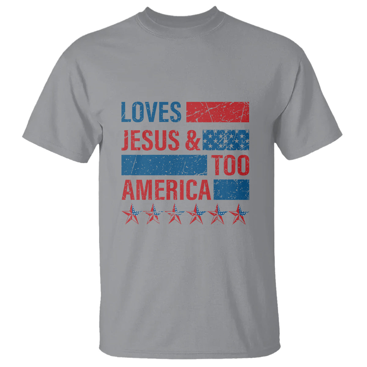 4th Of July T Shirt Loves Jesus and America Too - Wonder Print Shop