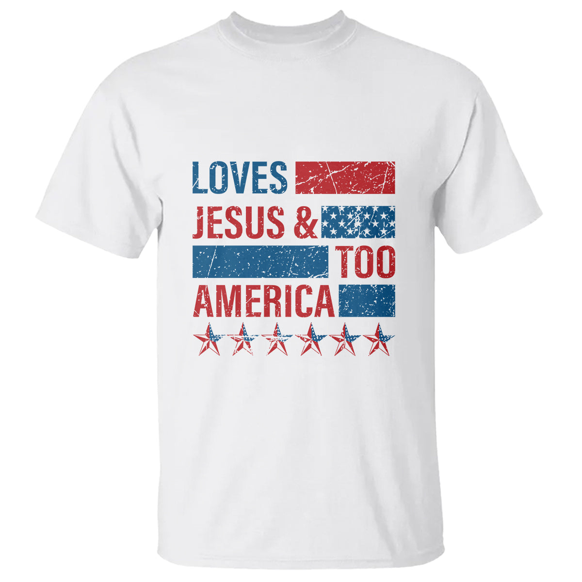 4th Of July T Shirt Loves Jesus and America Too - Wonder Print Shop