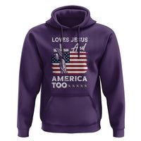 4th Of July Hoodie Loves Jesus and America Too - Wonder Print Shop